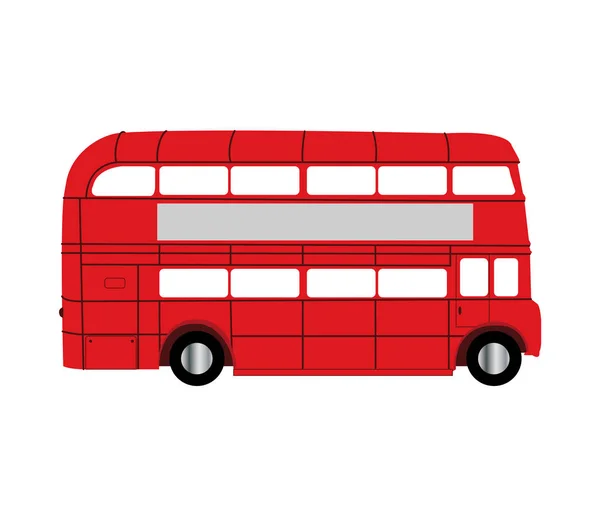 Autobus Rosso Due Piani — Vettoriale Stock