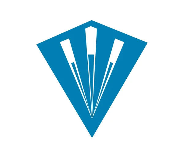 Logotipo Abstracto Azul Del Diamante Blanco — Vector de stock