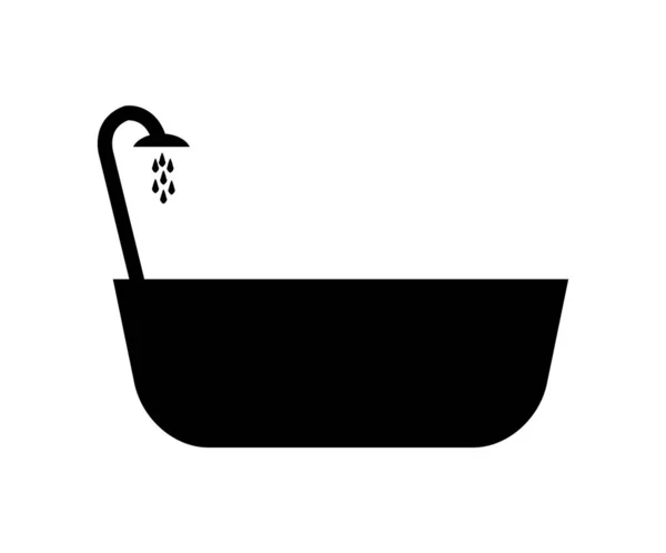 Иконка Ванны Белом — стоковый вектор