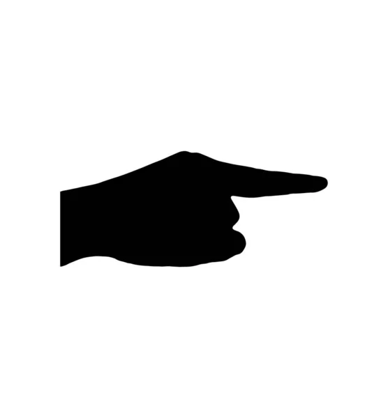 Μαύρη Σιλουέτα Δάχτυλο Χέρι Που Οδηγεί Λευκό — Διανυσματικό Αρχείο