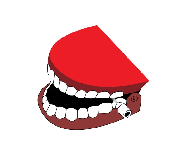 Зубы Десны Игрушка Белом — стоковый вектор