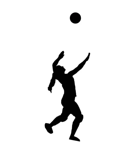 Silhueta Jogador Voleibol Feminino Branco —  Vetores de Stock
