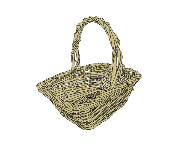Wicker Basket White — Stock Vector