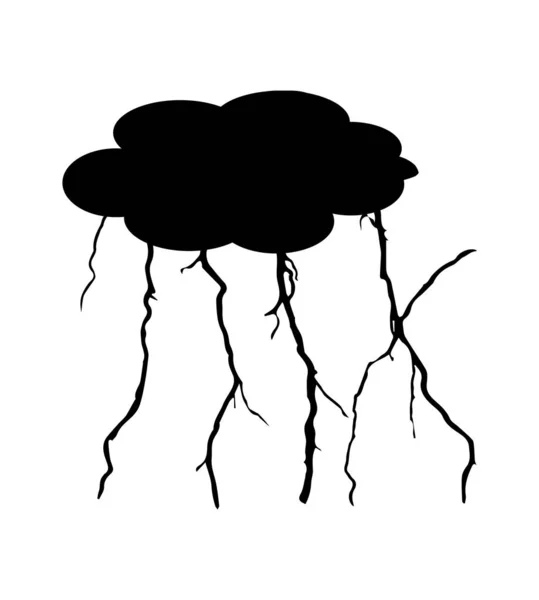 Lightning Cloud Wit — Stockvector