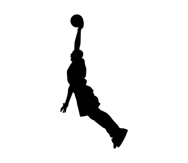 スラムダンクバスケットボール選手のシルエット — ストックベクタ