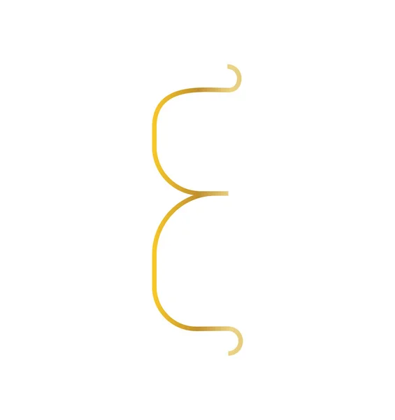 Curly Golden Letter Logo — стоковый вектор