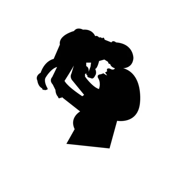 Silhueta Mãe Bebê — Vetor de Stock