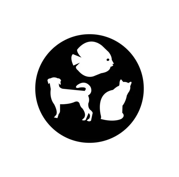 Logotipo Animal Estimação Branco —  Vetores de Stock