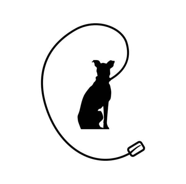 Logotipo Cão Branco — Vetor de Stock