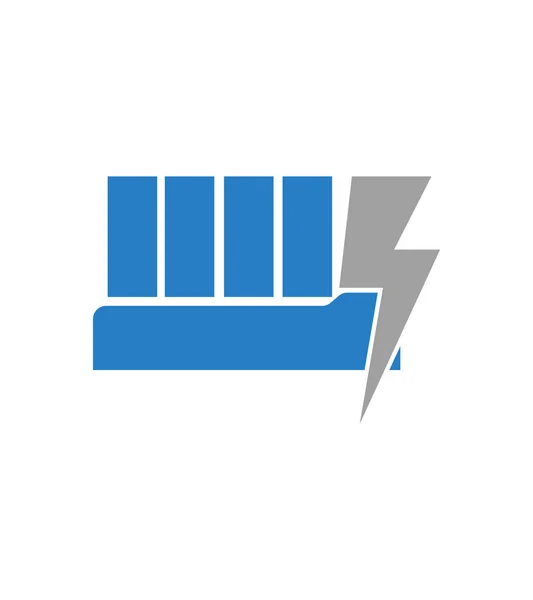 Синий Логотип Оборудования Электротехники Белом — стоковый вектор