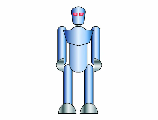 Beyaz Mavi Robot — Stok Vektör