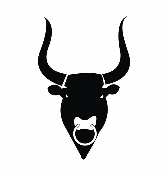 Cabeza Toro Blanco — Vector de stock