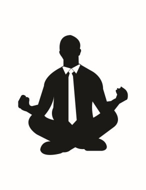 Beyaz üzerinde meditasyon işadamı