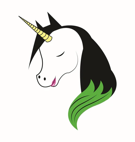 feminine unicorn head on white