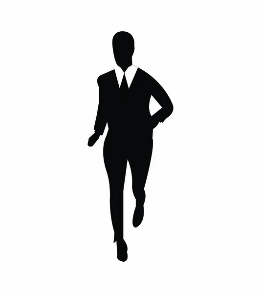 Homme Affaires Jogging Succès Sur Blanc — Image vectorielle