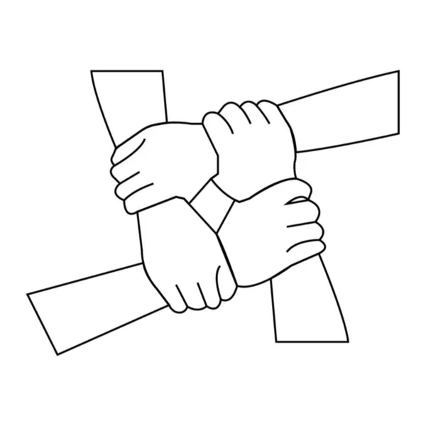 Teamwork Hände Auf Weiß — Stockvektor