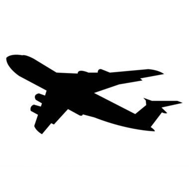 beyaz uçak silueti