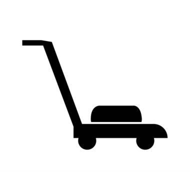 beyaz çim biçme makinesi simgesi