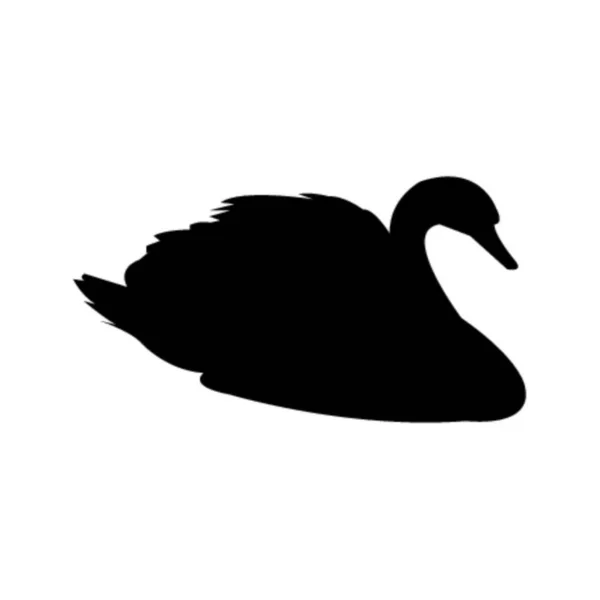 Swan Silhouette Vit — Stock vektor