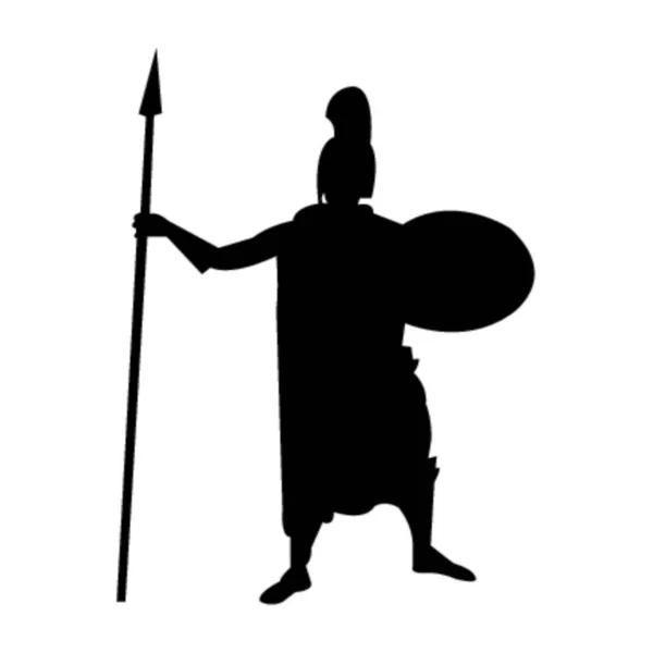 Spartanischer Krieger Auf Weißem Grund — Stockvektor