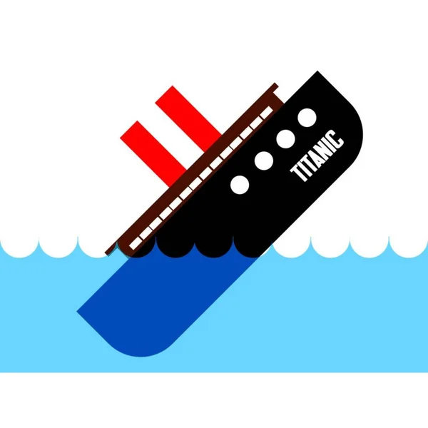 Beyaz Batan Gemi — Stok Vektör