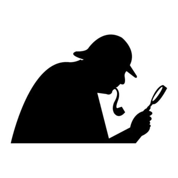 Sherlock Holmes Silhouette Auf Weiß — Stockvektor