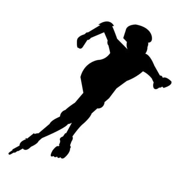 Roller Skater Sur Blanc — Image vectorielle