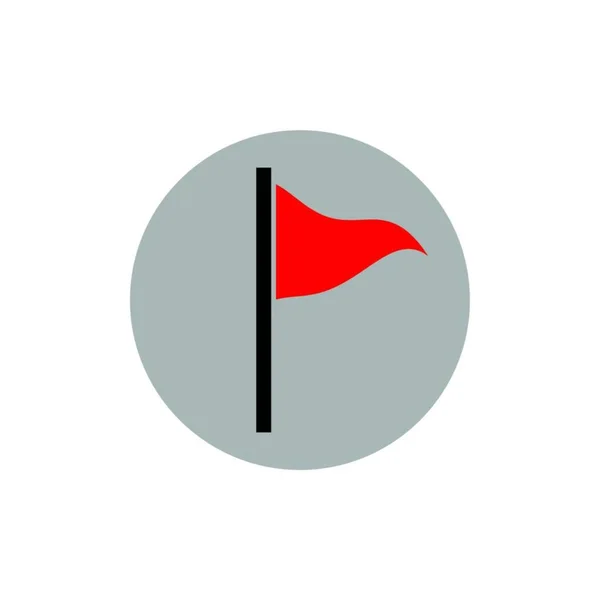 Rote Fahne Kreis Auf Weiß — Stockvektor