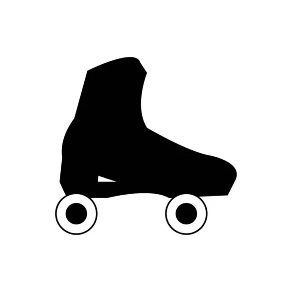 Sepatu Roller Skate Atas Putih - Stok Vektor