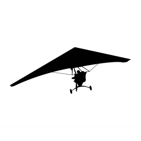 Silhouette Parapente Sur Blanc — Image vectorielle