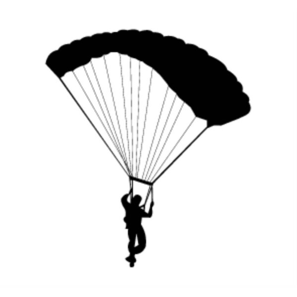 parachute silhouette on white