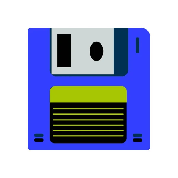 Floppy Disc Atas Putih - Stok Vektor