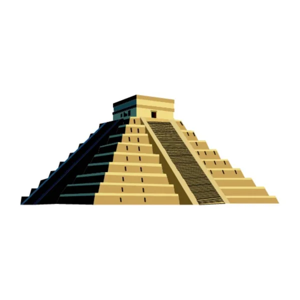Maya Piramide Wit — Stockvector