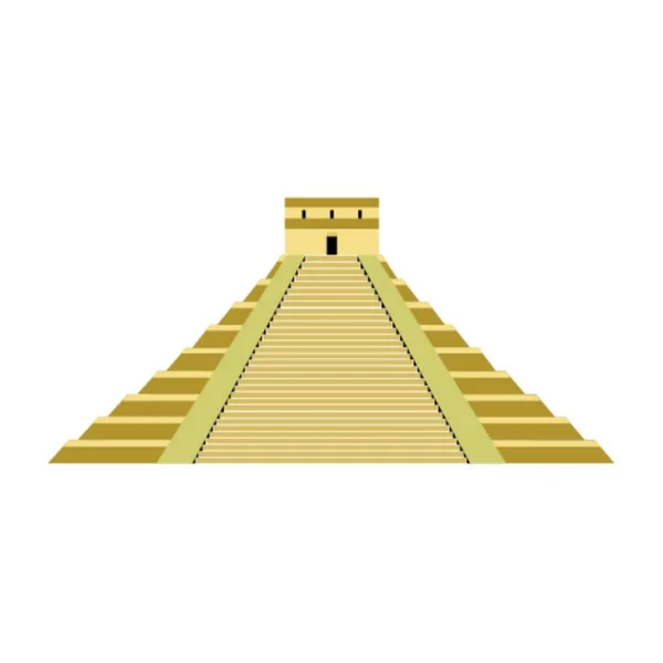 Pyramide Maya Sur Blanc — Image vectorielle