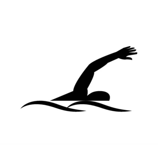 Mann Schwimmt Auf Weißem Grund — Stockvektor