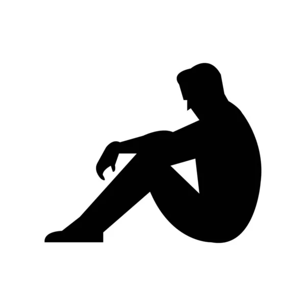 Muž Sedící Depresi — Stockový vektor