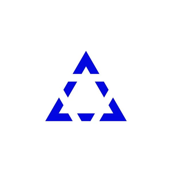 Logotipo Azul Recorte Triângulo — Vetor de Stock