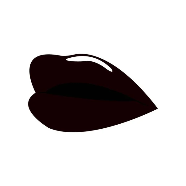 Lèvres Noires Sur Blanc — Image vectorielle