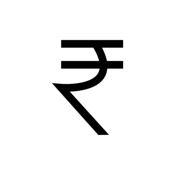 Rupia India Símbolo Blanco — Vector de stock