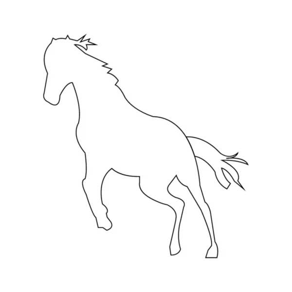 Paard Pictogram Wit — Stockvector