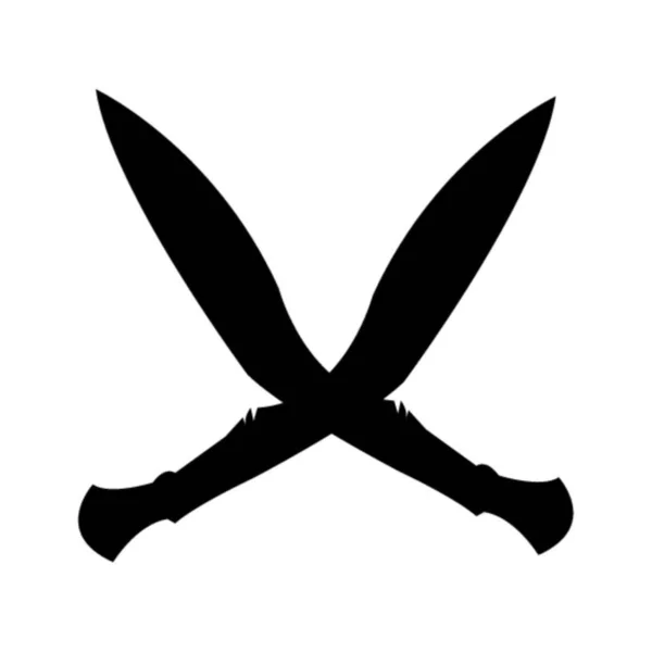 Gurkha Messer Auf Weiß — Stockvektor