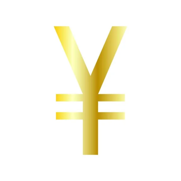 Zlatý Jenový Symbol Bílém — Stockový vektor