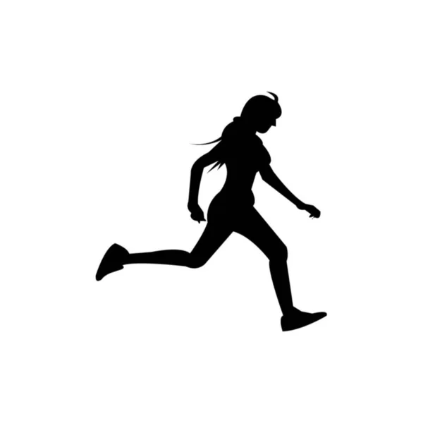 Fille Courir Sur Blanc — Image vectorielle