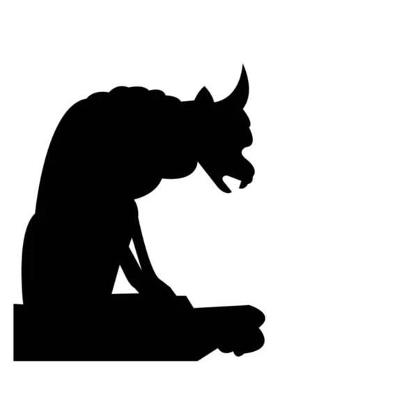 beyaz üzerinde gargoyle siluet