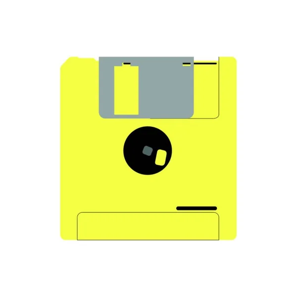 Yellow Floppy Disk White — Stock Vector