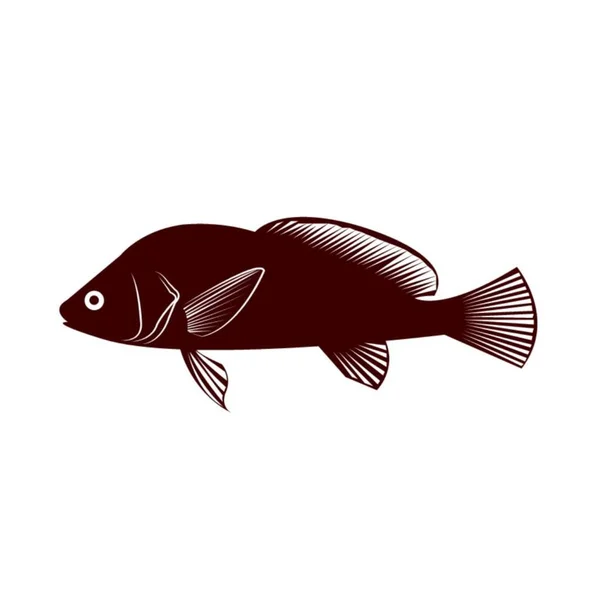 Icono Pescado Blanco — Vector de stock