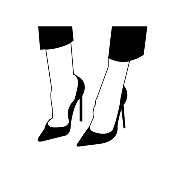 Tacones Altos Blanco — Vector de stock