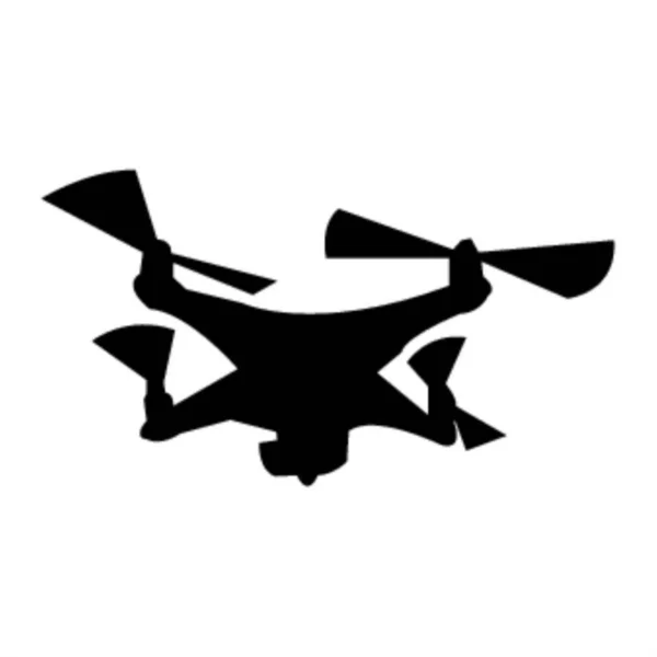 Drone Negro Sobre Blanco — Vector de stock