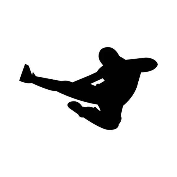 Drachenfliegender Kick Auf Weiß — Stockvektor