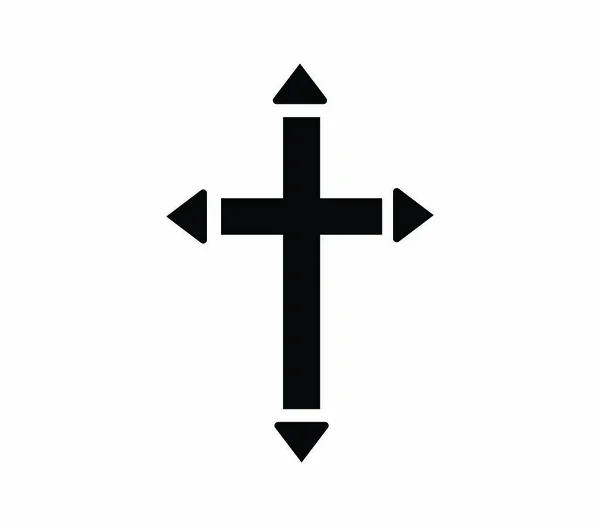 Kreuz Symbol Auf Weiß — Stockvektor